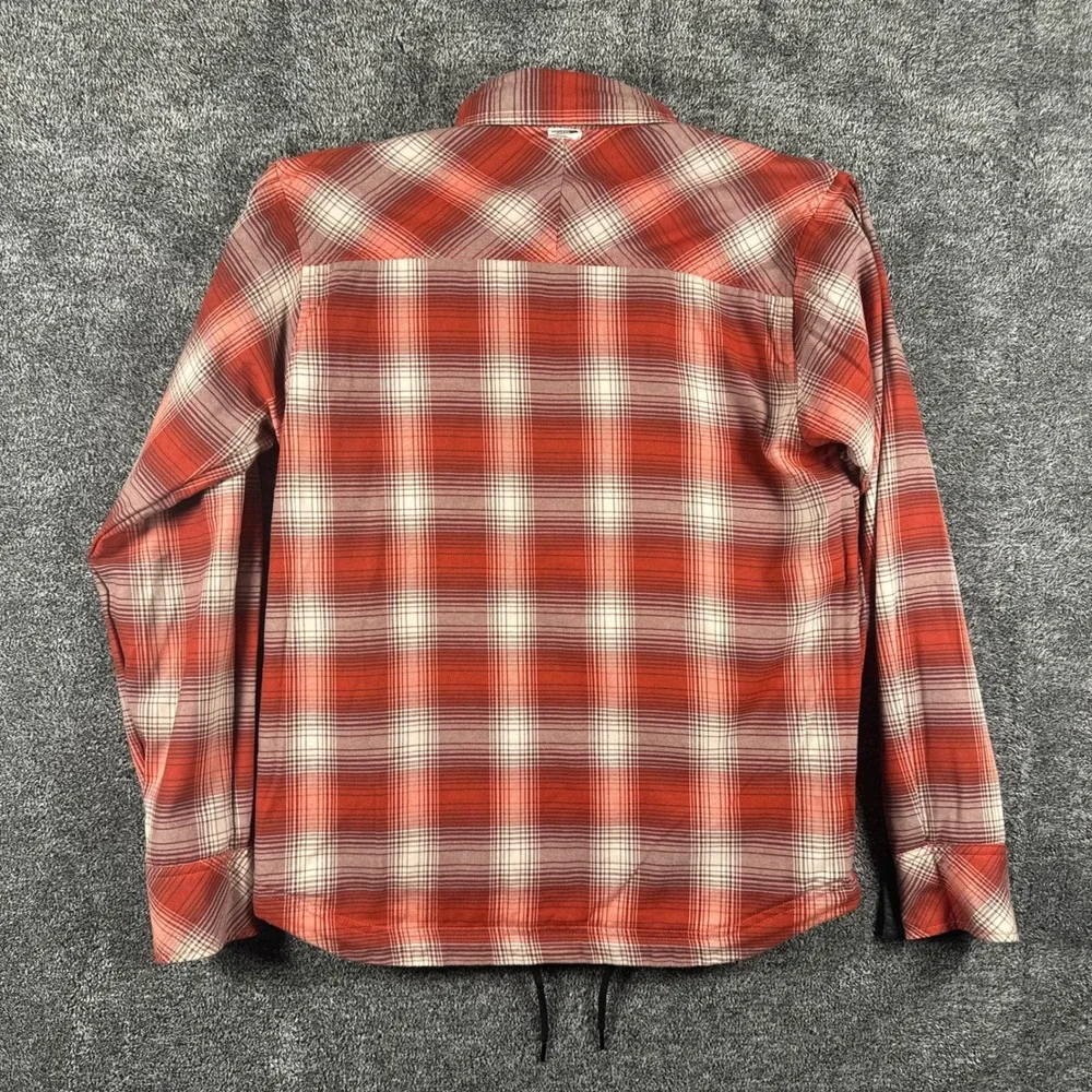 The North Face Jacket Mens S Reversible Quilted Plaid Flannel Black Red Puffer